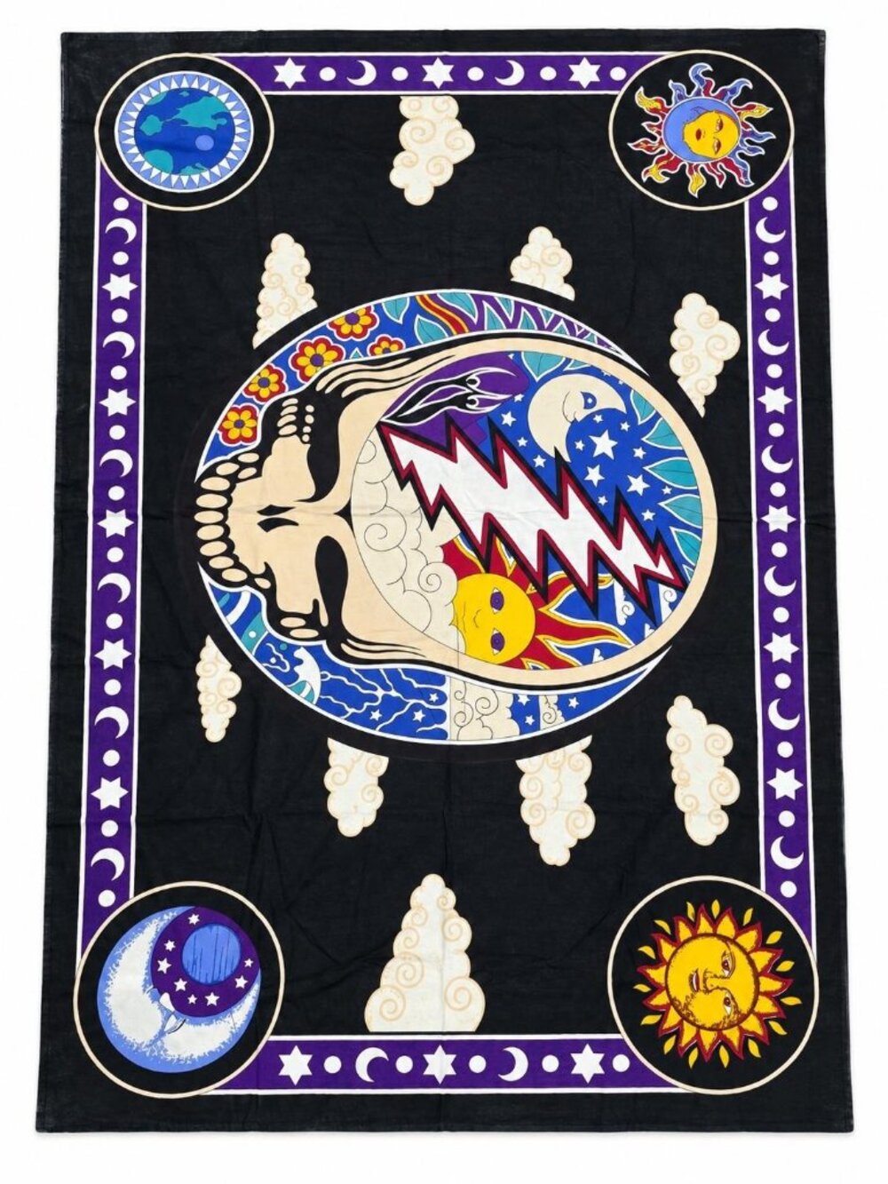 Vintage 04 Dan Morris Gypsy Rose Grateful Dead Celestial Lightning Bolt Tapestry